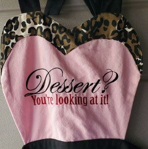 Dessert? You're Looking at it! Apron Pink/Black